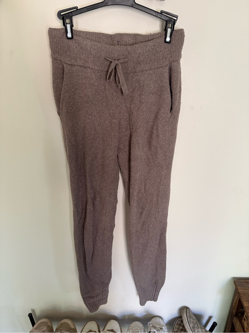 Abercrombie & Fitch Knit Drawstring Jogger Pants - Taupe Brown